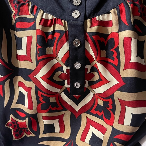 Michael Michael Kors Navy print silk top Medium - Picture 12 of 12